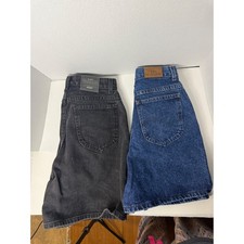 2- Lee Women's Denim Shorts Black Blue Vintage 90s High Waisted size 12L and 12M