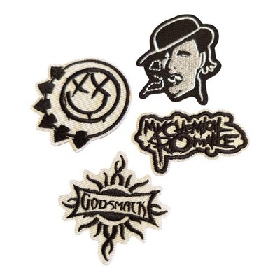 ROCK PATCHES!  4 VERY SMALL COOL!!K SEE PICS! Iron On Patch +  FREE STICKER