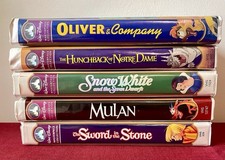 LOT OF 5 Walt Disney Masterpiece Collection VHS Tapes Vintage Movies