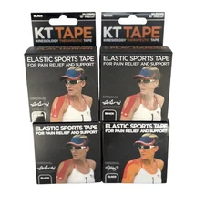 4 Pack KT Tape Original Black Kinesiology Sports Tape 20 Strips Each New
