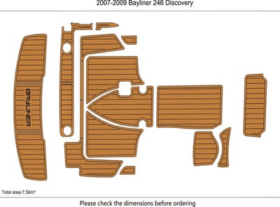 2009 Bayliner 246 Discovery Swim Platform Cockpit Boat EVA Foam Teak Deck Mat