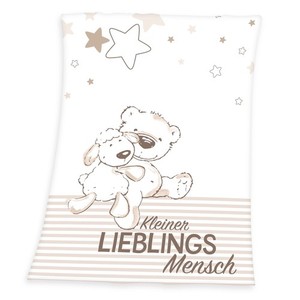 Couverture Bébé Herding En Microfibre Beige 75 x 100 cm Douce