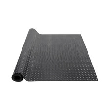Diamond-Plate Rubber Flooring Roll 3mm, 4x10 FT SBR Garage Floor Mat Black