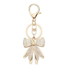 Sparkly Rhinestone Bow Keychain, Cute Butterfly Key Chain, Gold  Letter A
