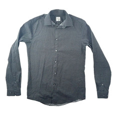 J Ferrar Button up Shirt Men S Super Slim Fit Navy Polka Dot Stretch Long Sleev