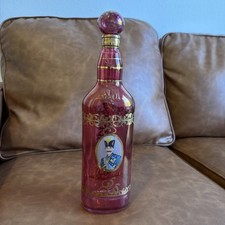 Persian Shah Abbasi's Dark Pink Handpainted Bohemian Glass Bottle