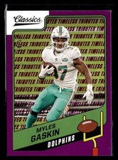 2021 Panini Classics #68 Myles Gaskin Timeless Tributes Purple #/50