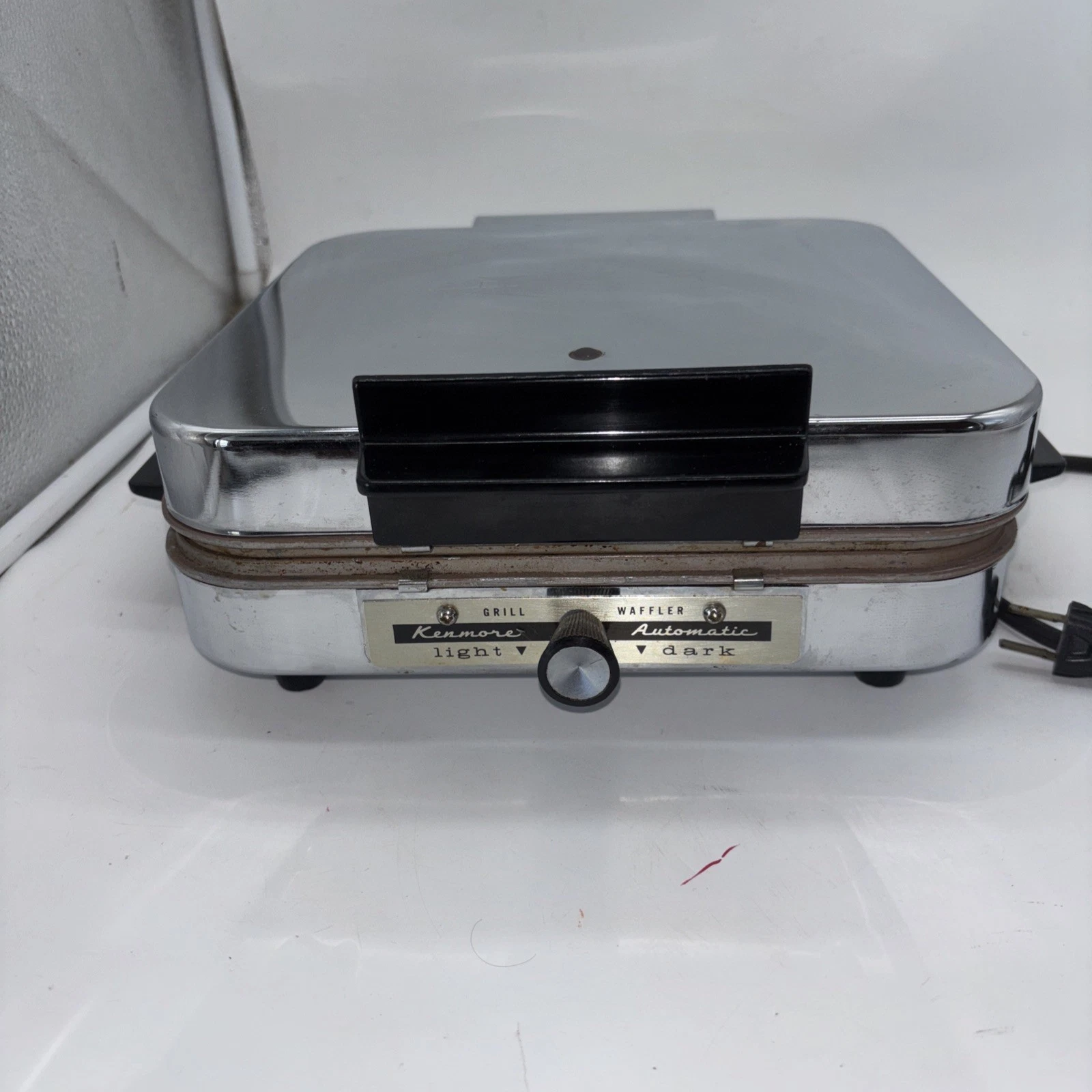Sears Kenmore Model 632 6468 Waffle Maker Grill Combination Chrome - Works!
