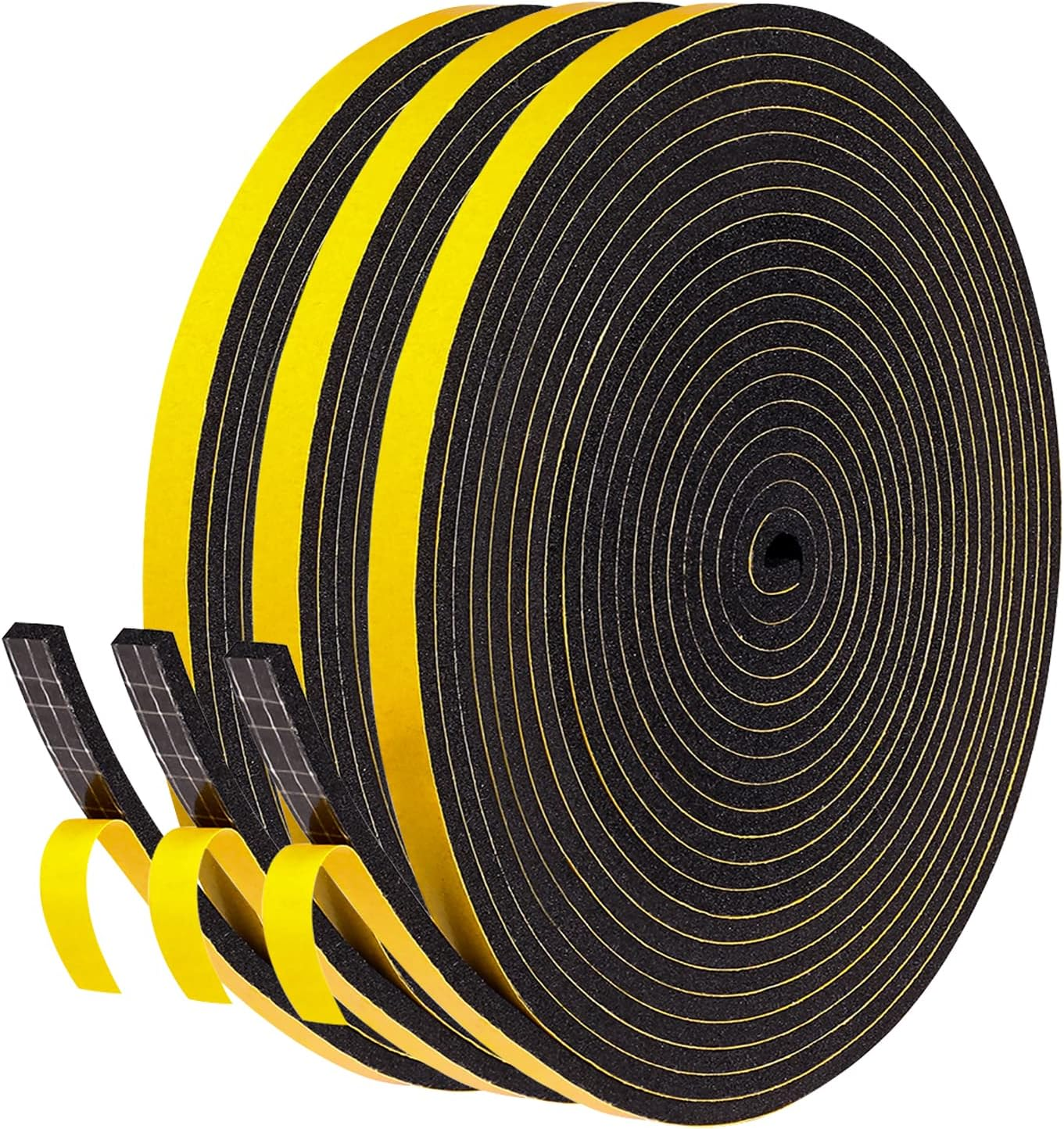 Adhesive Weather Stripping Foam Tape 6Mm(W) X 3Mm(T) Window Door Draught Exclude