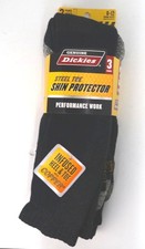 Dickies Genuine Steel Toe Shin Protector Performance Work Socks 3 Pairs Sz 6-12