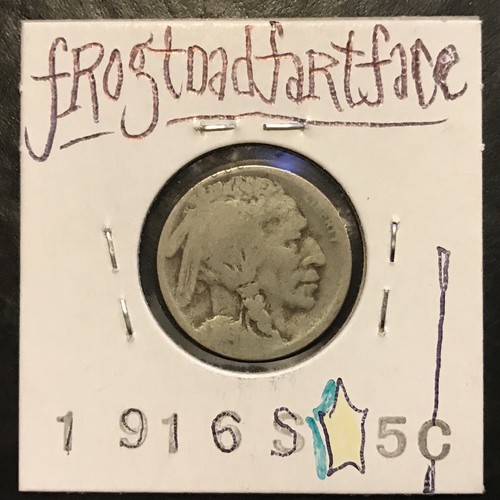 🦬 1916 S 5c Indian Head U. S. A. Buffalo Nickel 🇺🇸 ^WiLdWeSt SWEET 16 ERa - Picture 5 of 8