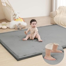 Large 79"x118" Baby Activity Play Mat Rug for Floor Dark Gray 