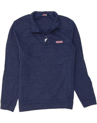 VINEYARD VINES Damen Zip Neck Sweatshirt Pullover UK 18 XL Navy Blau AK09