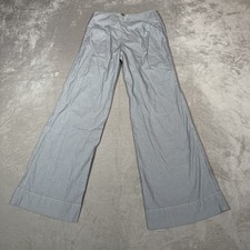 J Jill Pants Women 12 Blue Genuine Fit Below Waist Stretch Chino Wide Leg Casual