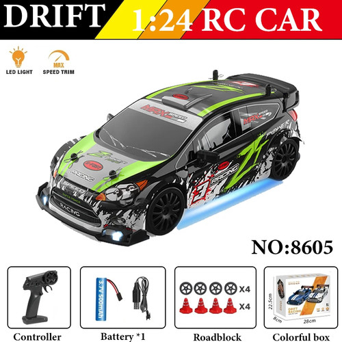 Coche de carreras RC Drift 1/24 4x4 30 km/h alta velocidad 2,4G vehículo de juguete radiocontrolado - Imagen 31 de 34