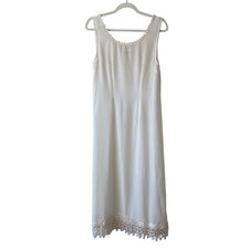 Vintage The Limited Crochet Embroidery Trim Maxi Slip Size SP Cream Ivory