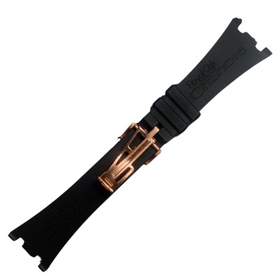 28mm Rubber Watch Band   Gold, Rose Gold, or No Buckle for AP Royal Oak Offshore