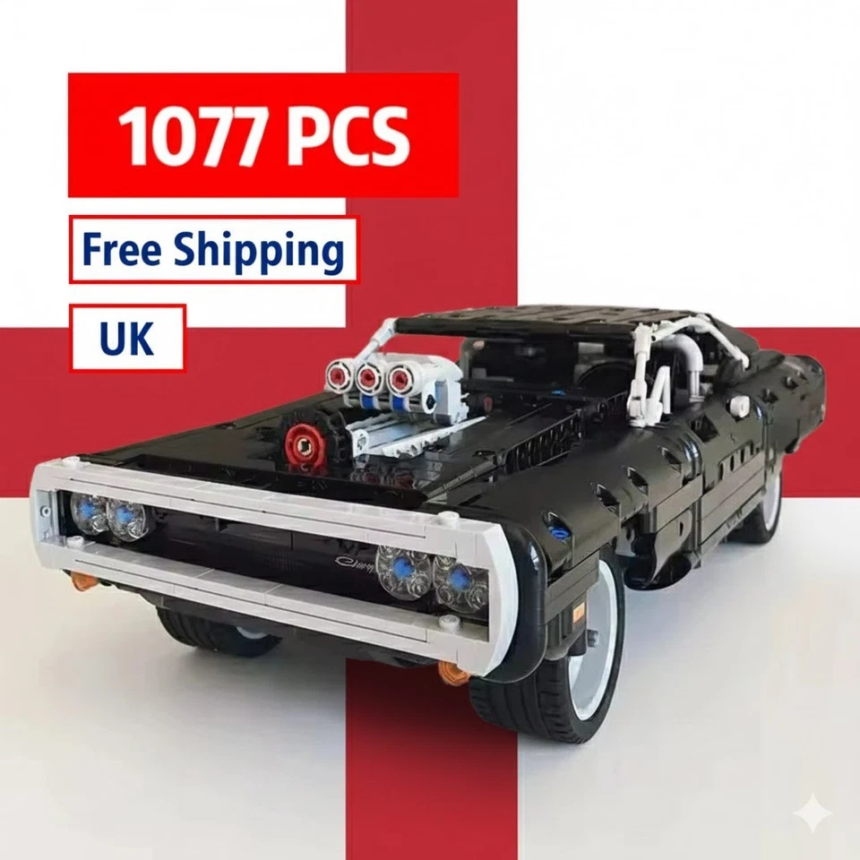 *NEW* MOC 42111 Dom's Dodge Charger Building Blocks Technic 1077pcs No Box
