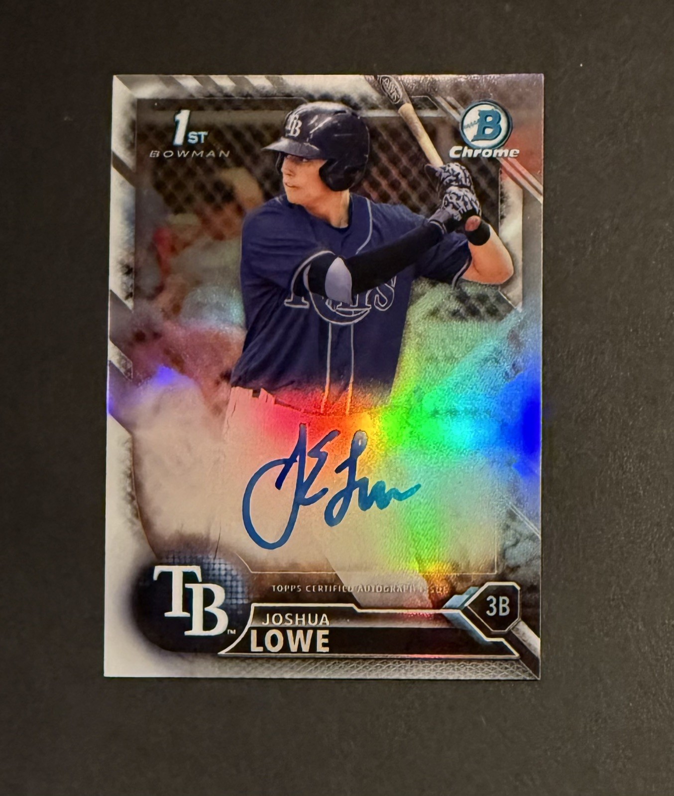 2016 Bowman Chrome Draft Josh Lowe 1st Auto Refractor /499 #CDA-JL Rays Angels