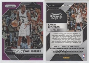 2016-17 Panini Prizm Purple Prizm /75 Kawhi Leonard #231