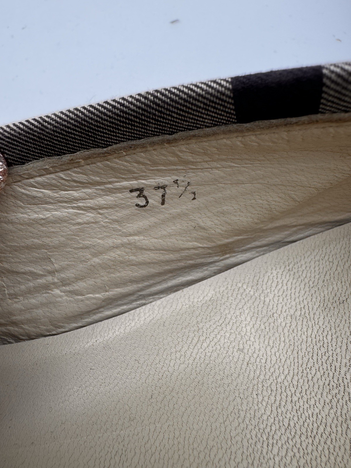 Burberry Iconic Plaid Designer Canvas Ballet Flats Bow Accent Rubber Sole 37.5 thumbnail 4