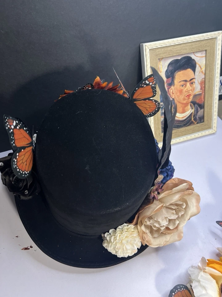 Chapéu preto elegante enfeitado tamanho único serve para a maioria - Imagem 3 de 4