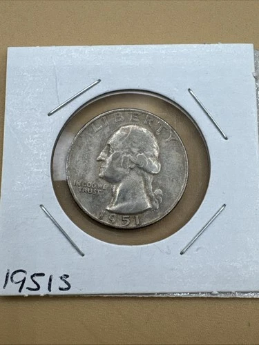 Silver Quarter - Washington - 1951 Circulated 25C