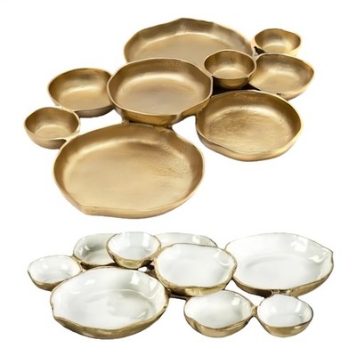 9-Part Serving Compartment Bowl Tray 9 Cluster Decorative Bowl