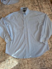 Tommy Hilfiger Mens Golf Button Up Shirt Large Blue Plaid 80s Two Ply Cotton
