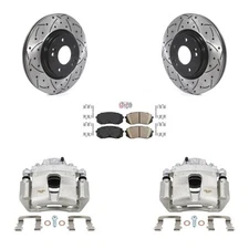 Front Slotted Brake Rotors Pads Calipers Kit for Hyundai Sonata Kona Electric 20