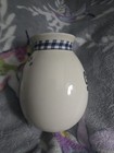 Giftco Ceramic "Grandma" Bud Vase White/Blue Stars w/ Gingham Bow, Glossy — photo 4