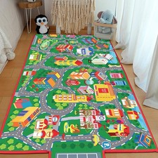 Kids Play Mat Rug Car Anti-Slip City Life Traffic 31.5"X67" BEETOY