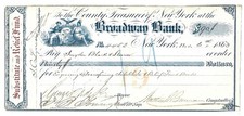 CIVL WAR 1863 $90 ?Substitute and Relief Fund? Draft, New York County