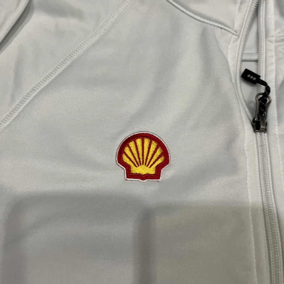 Chaqueta Shell X Team Penske para hombre NASCAR Logano blanca emitida por el equipo L cremallera completa Foto 2 de 4