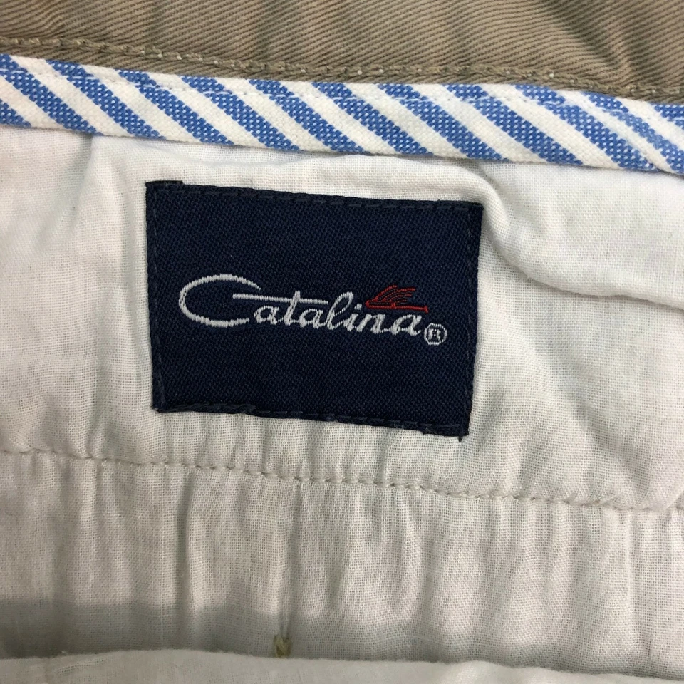 Catalina Navigator Shorts Mens 42 Tan Pleated Front 100% Cotton Slash Pockets - Image 3 of 4