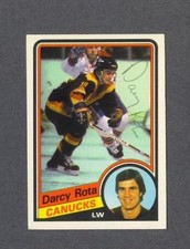 Darcy Rota signed Vancouver Canucks 1984-85 Opee Chee hockey card