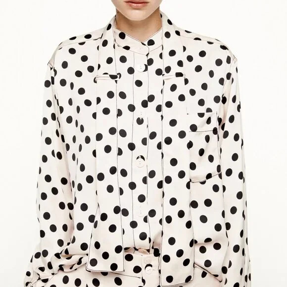 zara spotty blouse