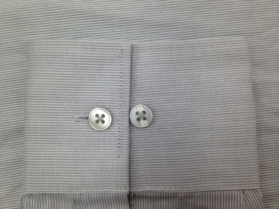 98 美元 Geoffrey Beene 男式经典合身灰色无皱纽扣正装衬衫 15 32/33 — 第 3/3 张图片