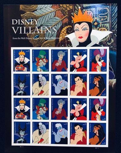 U.S:#5213-22 FOREVER STAMP DISNEY VILLAINS MINT SHEET/20 NH OG - Picture 1 of 2