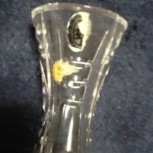 Crystal Vase ● Lot of Two Matching ● Hand Cut ● Original Labels ● Germany - Picture 5 of 9