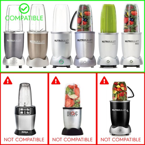 Paquete de 2 vasos colosales 32 oz compatible con NutriBullet 600W 900W NB-101B NB-101S - Imagen 5 de 5