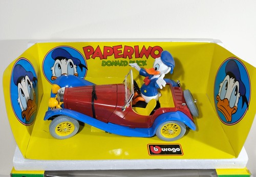 Coche de juguete original Diecast modelo 1983 Burago 1:18 8006 Disney Paperino Pato Donald - Imagen 2 de 7