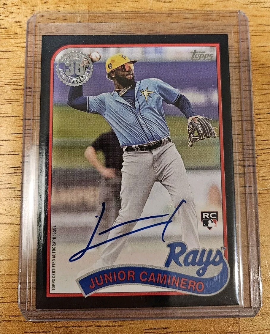 2024 Topps Update JUNIOR CAMINERO RC 1989 35th Anniversary auto Rays 073/199