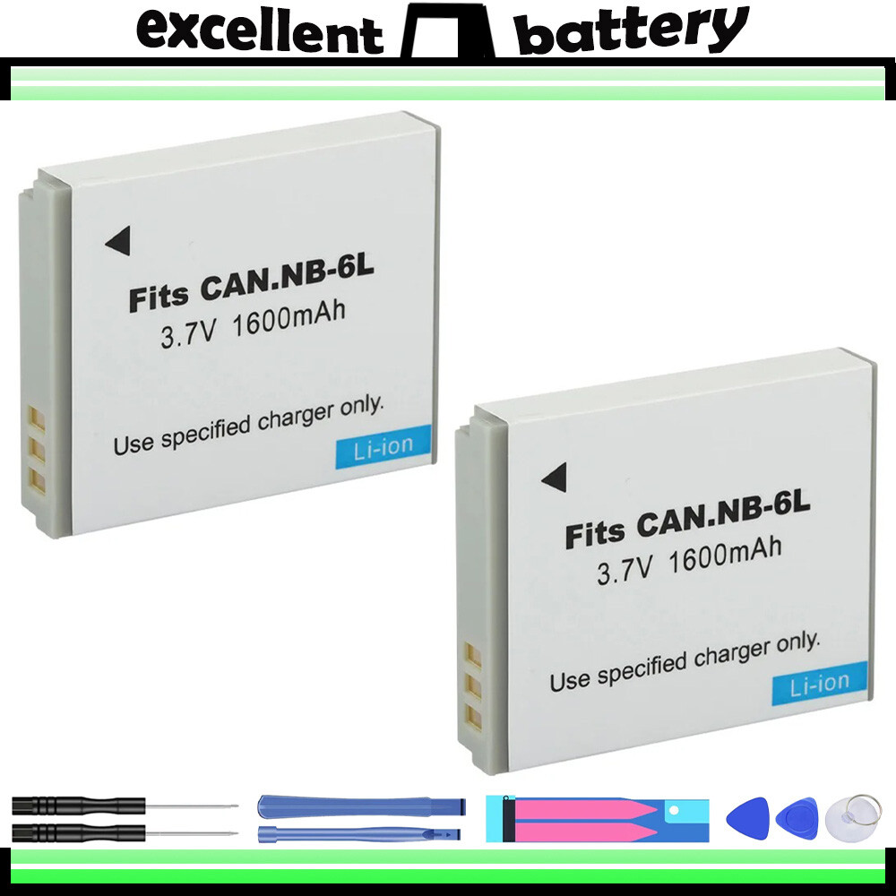 2X NB-6L Battery for Canon PowerShot SX530 HS SX540 HS SX610 HS