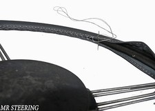 FITS DODGE / RENAULT 50 SERIES DARK GREY LEATHER STEERING WHEEL COVER 1979-1993