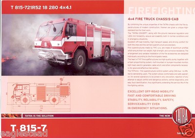 Fire Equipment Brochure - Tatra - T-815-7 - Truck Chassis Cab (DB111)