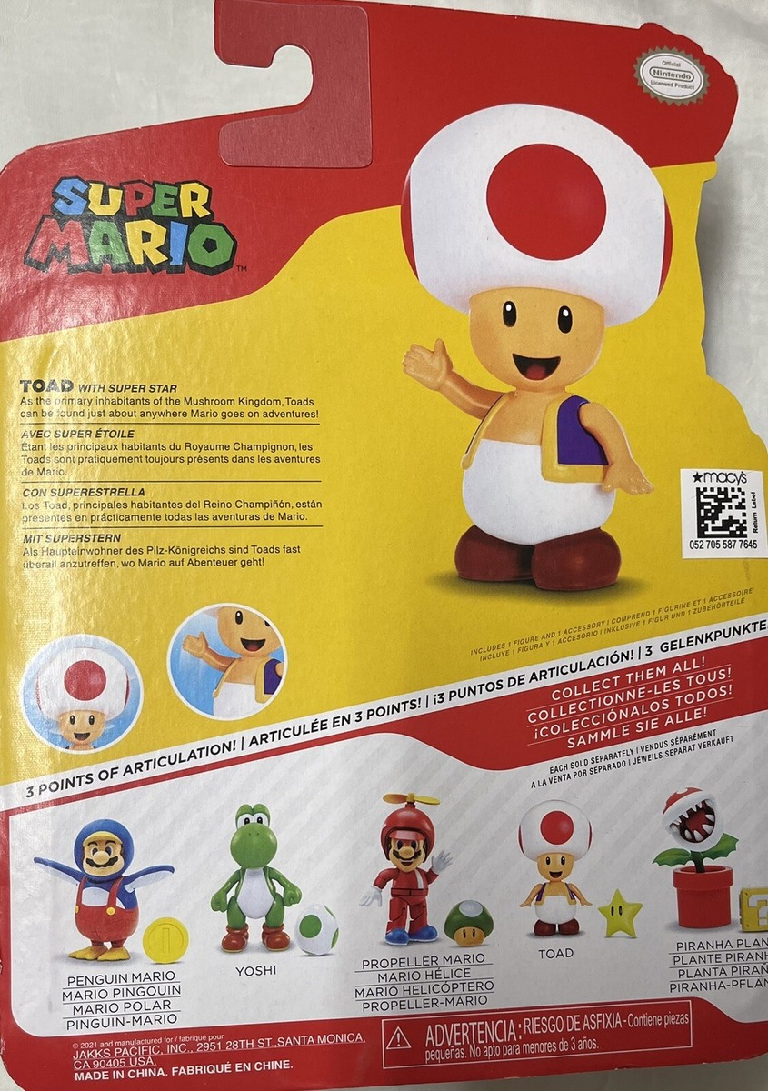 super mario TOAD WITH SUPER STAR, 4 Inch | eBay