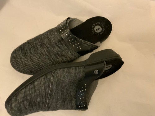 REVITALIGN Women's Monterey Clog Mule Leather Fabric heathered black - Picture 6 of 10