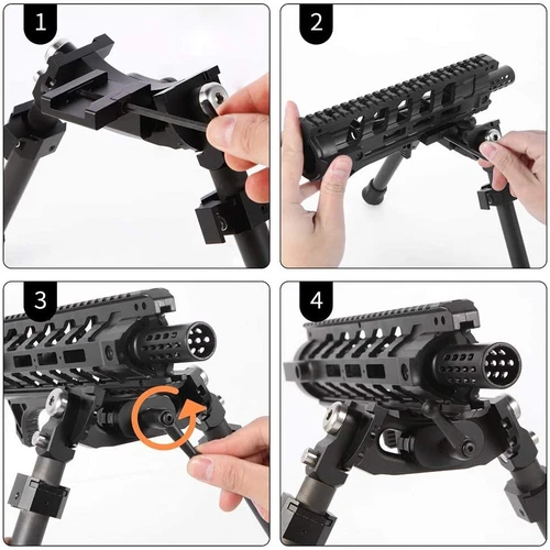 Adjustable Rifle Bipod Heavy Duty Carbon Fiber 8-12" Picatinny Rail Fit Hunting - Picture 10 of 11