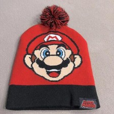 Nintendo Super Mario Bros. Winter Beanie Pom Pom Kids One Size Fits Most Hat